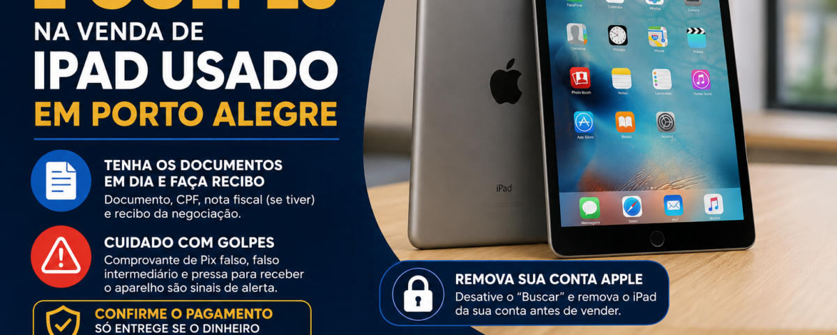 Documentos e golpes na venda de iPad usado em Porto Alegre: veja como vender com segurança