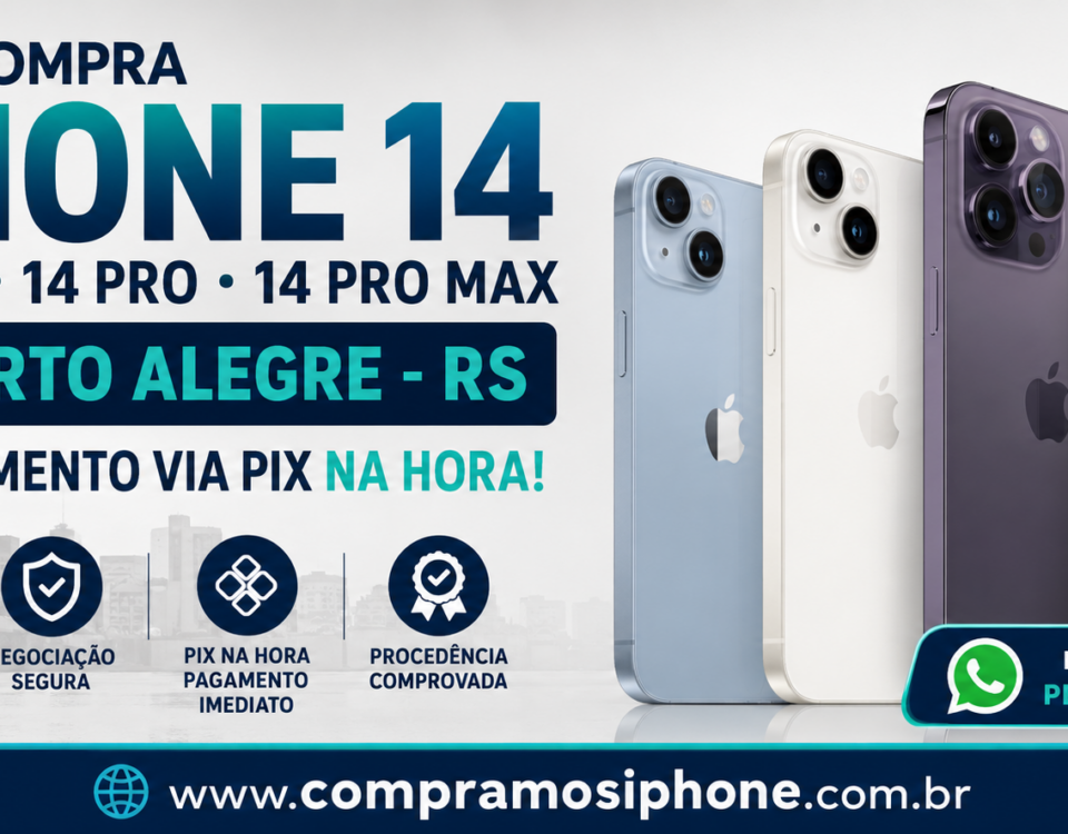 Quem compra iPhone 14, iPhone 14 Plus, iPhone 14 Pro e iPhone 14 Pro Max em Porto Alegre? Receba PIX na hora