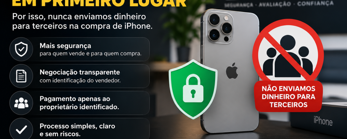 Por que nunca enviamos dinheiro para terceiros na compra de iPhone?